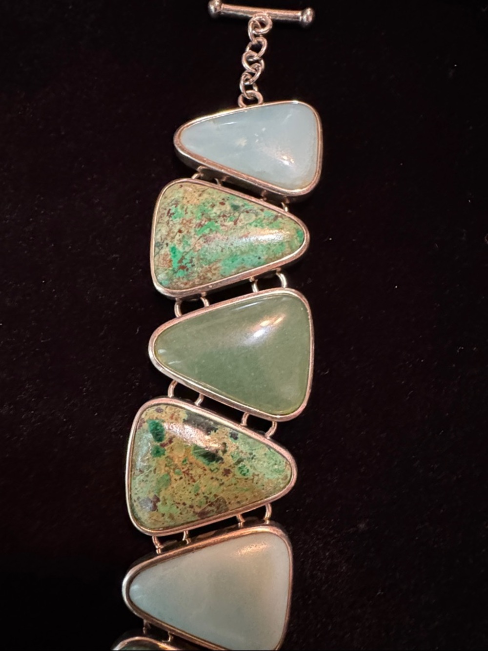 Whitney Kelly 925 Silver Aventurine, Amazonite, & Chrysocolla Link Bracelet